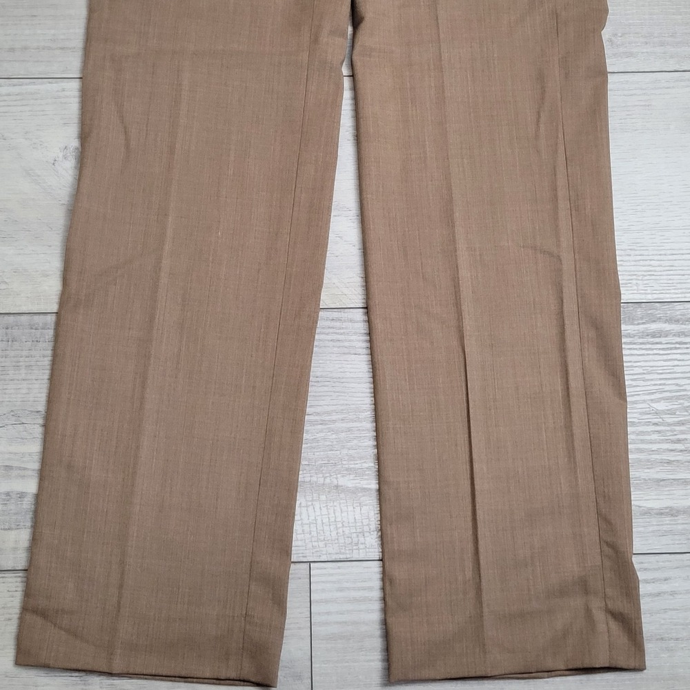 NWT Banana Republic Pants Women 4 Brown SIENA Straight Leg Italian Wool Trousers - Picture 4 of 16